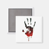 Bloody Zombie Hand Print Magnet (Vorderseite/Rückseite)