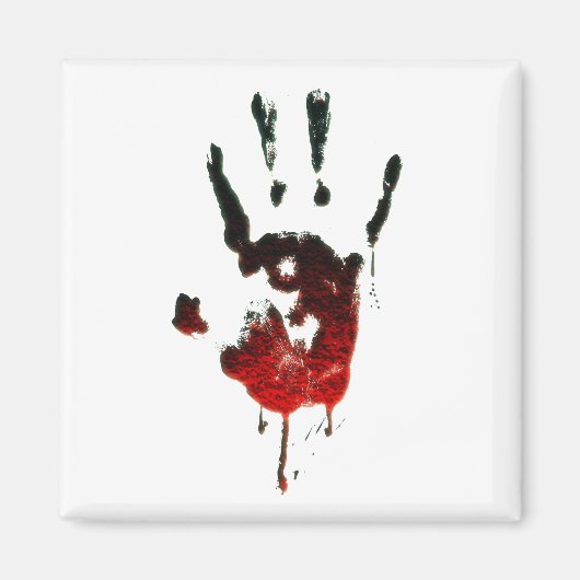 Bloody Zombie Hand Print Magnet (Vorne)