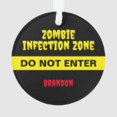 Bloody Zombie Horror Film Biogefährdung Halloween Ornament (Rückseite)