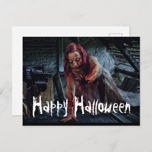 Bloody Zombie Postkarte (Vorne/Hinten)