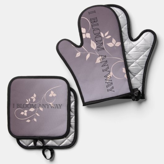 Bloom-Anayway-Mitt Ofenhandschuh & Topflappen-Set (Vorderseite/Rückseite)