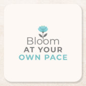 Bloom at Your Own Pace Minimal Motivational Coaste Rechteckiger Pappuntersetzer (Vorderseite)