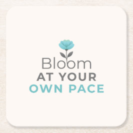 Bloom at Your Own Pace Minimal Motivational Coaste Rechteckiger Pappuntersetzer