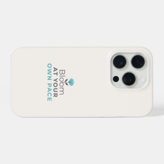 Bloom at Your Own Pace Minimal Motivational iPhone Hülle (Rückseite (Horizontal))