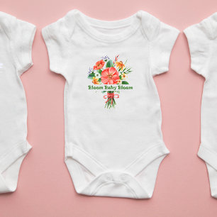 "Bloom Baby Bloom" Watercolor Blumen Bodysuit Strampler