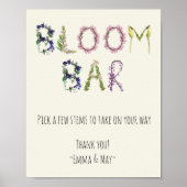 Bloom Bar - Anpassbare Anweisungen und Name Poster (Vorne)