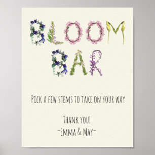 Bloom Bar - Anpassbare Anweisungen und Name Poster