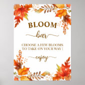 Bloom Bar Herbst Boho Blumen Hochzeitsdusche Poster (Vorne)
