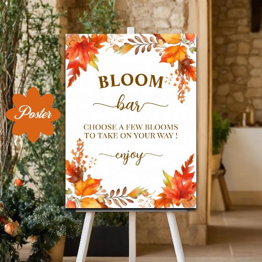 Bloom Bar Herbst Boho Blumen Hochzeitsdusche Poster