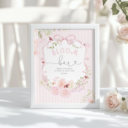 Bloom Bar Love Bug Florale Babyparty Poster