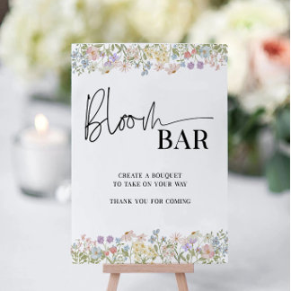 Bloom Bar Schild für Hochzeit und Veranstaltungen
