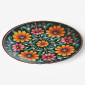 💀 🎉 Bloom & Bite Día de los Muertos Pappteller (Schrägansicht)