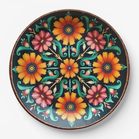 💀 🎉 Bloom & Bite Día de los Muertos Pappteller (Vorderseite)