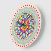 Bloom Bliss Farbige Blume Große Wanduhr (Winkel)