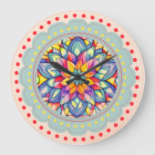 Bloom Bliss Farbige Blume Große Wanduhr (Vorderseite)