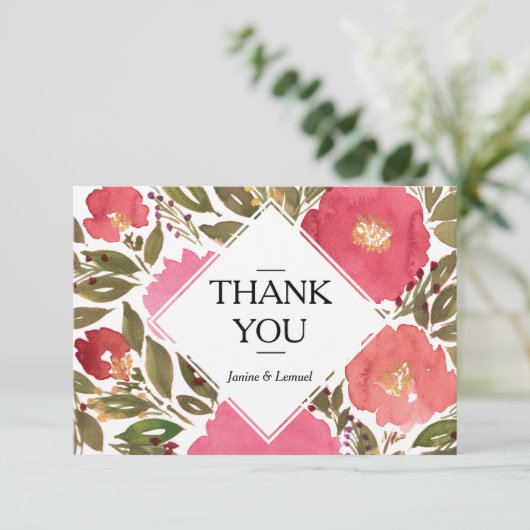 Bloom Blume Danke Karte (Stehend Vorderseite)