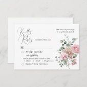 Bloom Blush Peony Wedding RSVP Card (Vorne/Hinten)