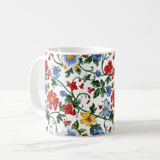 Bloom Boldly – Floral Inspirational Mug Kaffeetasse (Vorderseite Links)