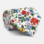 Bloom Bolly - Blumenmuster Necktie Krawatte (Gerollt)