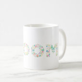 “BLOOM Botanical Letter Mug – Minimal Nature Typog Kaffeetasse (VorderseiteRechts)