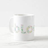 “BLOOM Botanical Letter Mug – Minimal Nature Typog Kaffeetasse (Vorderseite Links)