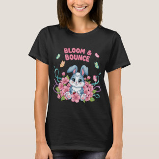 Bloom & Bounce Süßer Hase mit Blumen und Schmetter T-Shirt