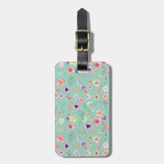 Bloom Breeze Gepäckmarke - Minze grüne Freshness Gepäckanhänger (Vorderseite vertikal)
