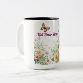 "Bloom & Brew-Tasse" Zweifarbige Tasse (Vorderseite Links)