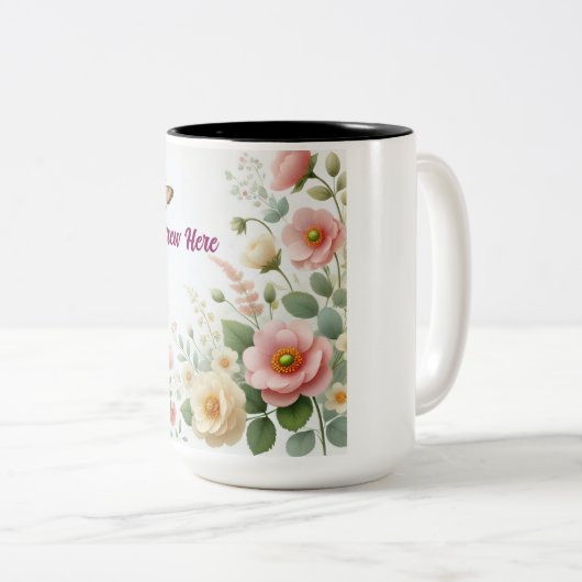 "Bloom & Brew-Tasse" Zweifarbige Tasse (VorderseiteRechts)