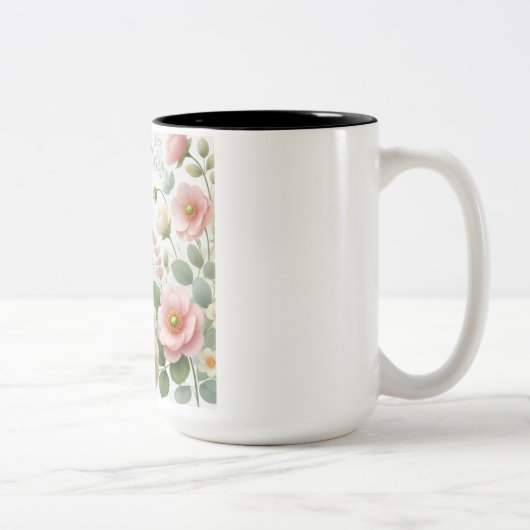 "Bloom & Brew-Tasse" Zweifarbige Tasse (Rechts)