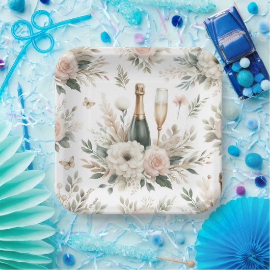 Bloom & Bubbles Papierplatten Pappteller (Party)