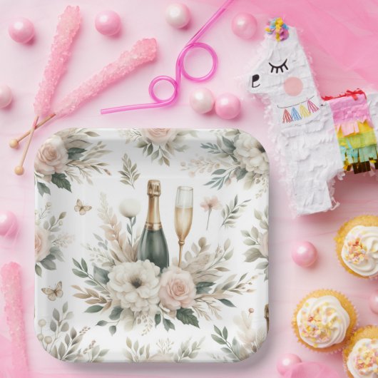 Bloom & Bubbles Papierplatten Pappteller (Party)