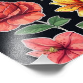 Bloom Burst: Ein lebendiges Blumendesign Fotodruck (Ecke)
