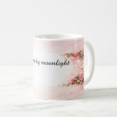 Bloom by Moonlight Pink Floral Moon Coffee Mug Kaffeetasse (VorderseiteRechts)