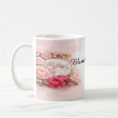 Bloom by Moonlight Pink Floral Moon Coffee Mug Kaffeetasse (Links)