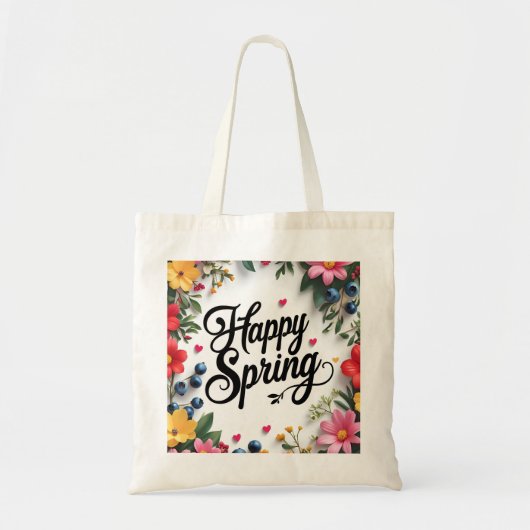 "Bloom & Carry Joy: "HAPPY SPRING" Tragetasche (Vorne)