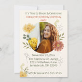 Bloom & Celebrate Floral Birthday Party Invitation Einladung (Vorderseite)