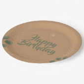 Bloom & Celebrate Floral Happy Birthday Pappteller (Schrägansicht)