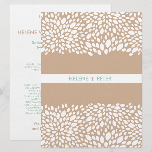 Bloom Customizable Wedding Program in Cashmere Programm (Vorne/Hinten)