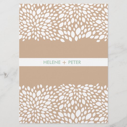 Bloom Customizable Wedding Program in Cashmere Programm (Vorderseite)