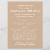 Bloom Customizable Wedding Program in Cashmere Programm (Rückseite)