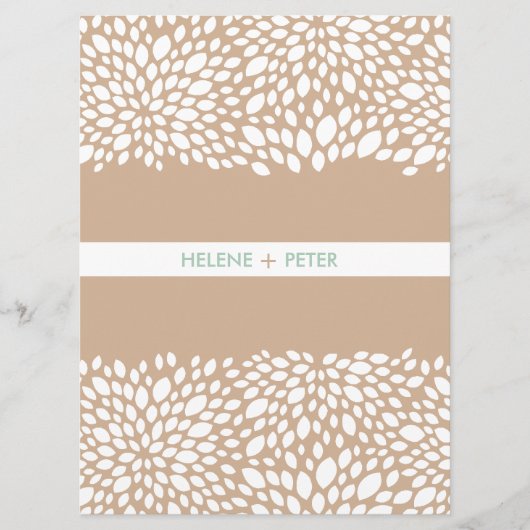 Bloom Customizable Wedding Program in Cashmere Programm (Vorderseite)