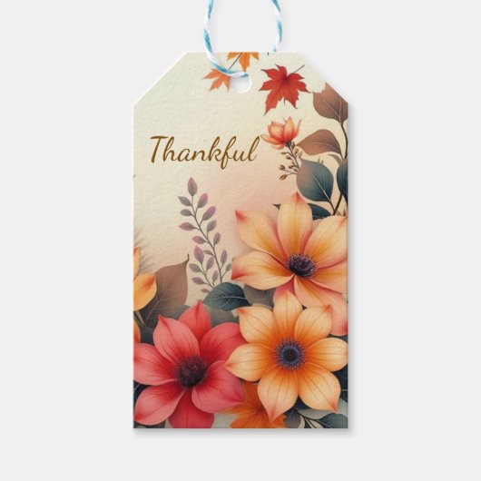 Bloom des Herbstpapiers Napkins Geschenkanhänger (Vorderseite)