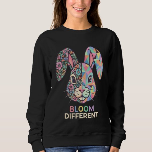 Bloom Different Floral Geometric Bunny Sweatshirt (Vorderseite)