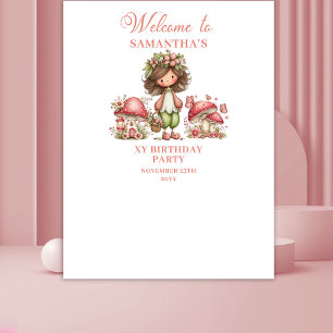 Bloom Fairy Pink Blumen Mädchen Geburtstags Hinter Wandteppich