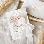 Bloom Floral Bow Girl Baptism Einladung