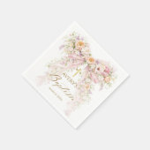 Bloom Floral Bow Girl Baptism Serviette (Ecke)