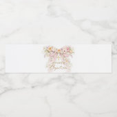 Bloom Floral Bow Girl Baptism Wasserflaschenetikett (Einzelnes Label)