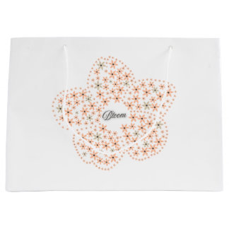 Bloom Floral Design – Beige and Orange Flower  Große Geschenktüte