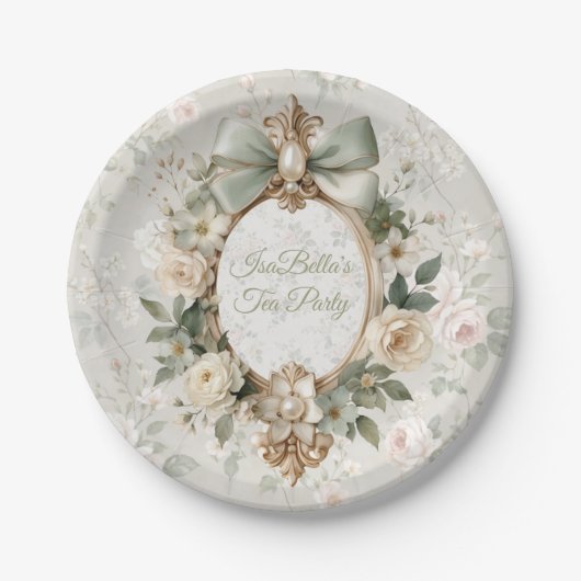 Bloom Floral Tea Party Papierplatten Pappteller (Vorderseite)